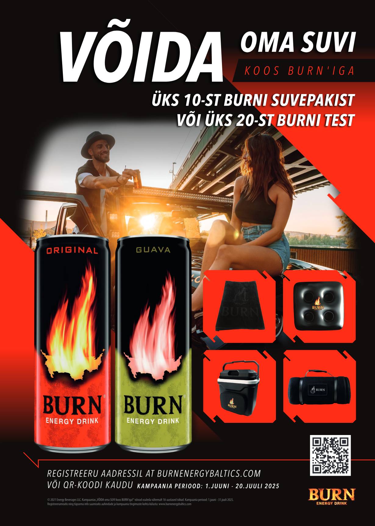 Võida oma suvi koos Burn'iga üks 10-st Burni suvepakist või üks 20-st Burni test!