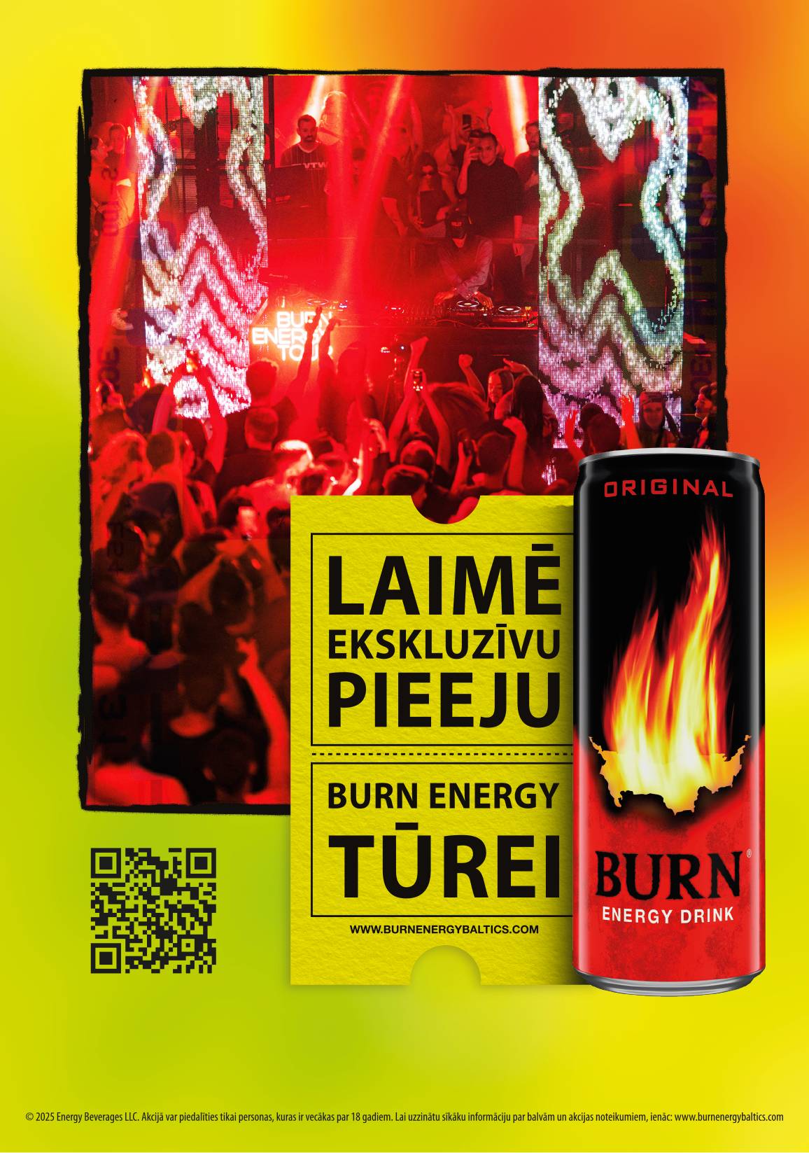 Laimē ekskluzīvu pieeju Burn Energy tūrei!